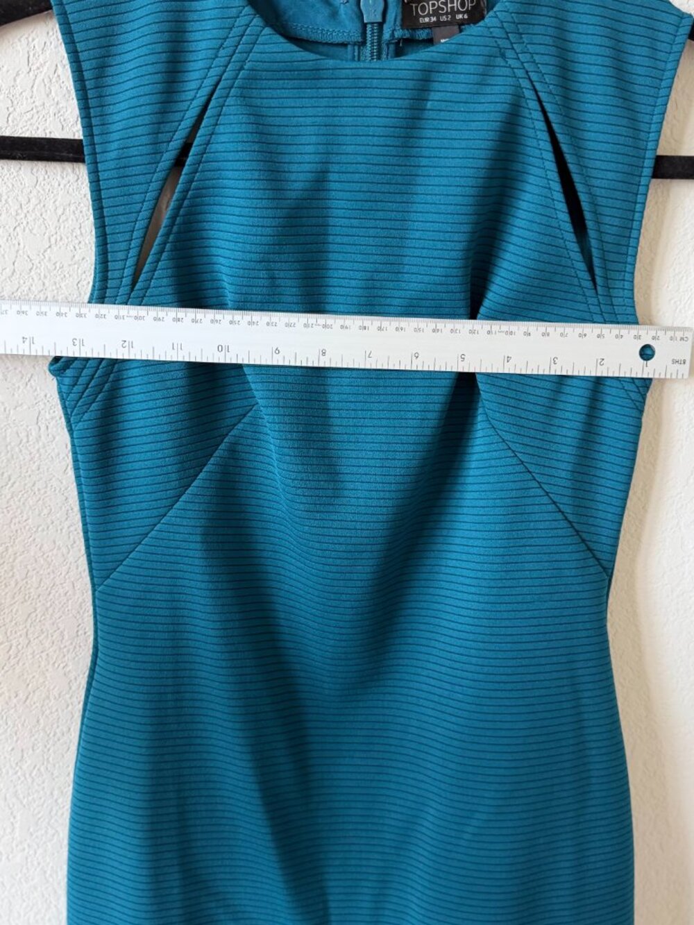 TOPSHOP Ribbed Bodycon Mini Dress Size 2 - Picture 8 of 13